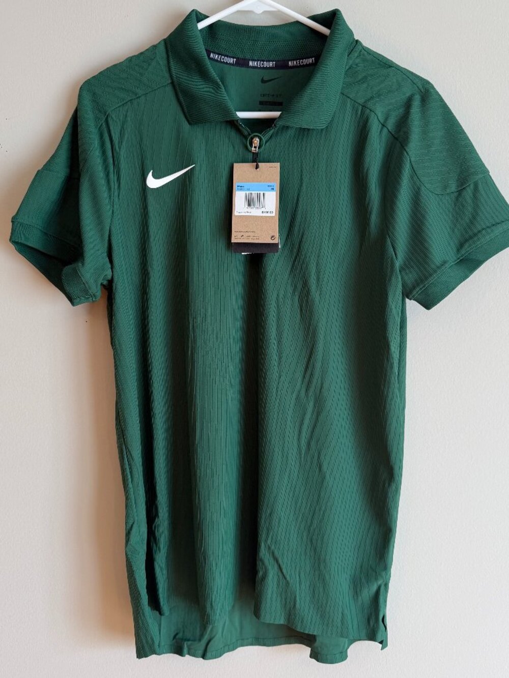 Nike HQ0792-341 Mens Medium Court Slim Fit Adv Slam Tennis Polo Textured 1/4 Zip